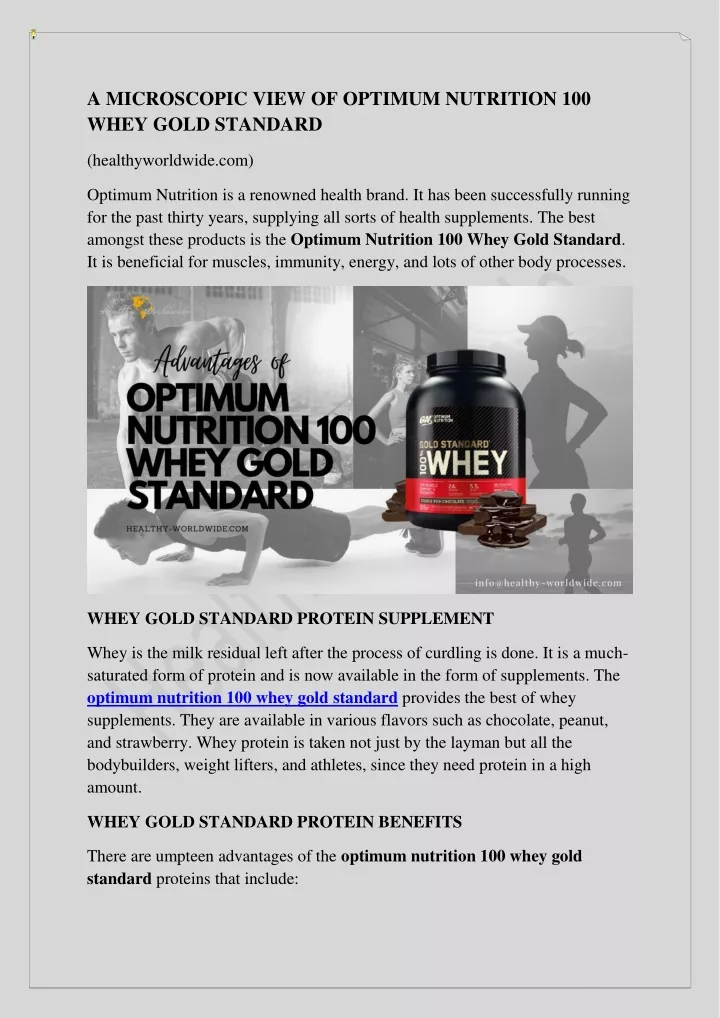 a microscopic view of optimum nutrition 100 whey