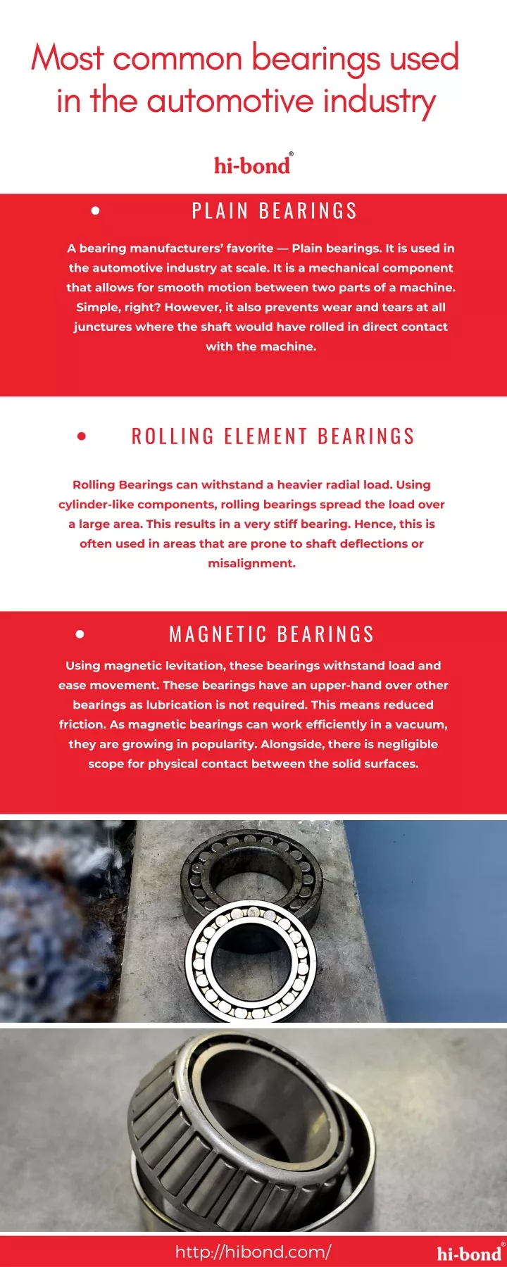 most common bearings used in the automotive