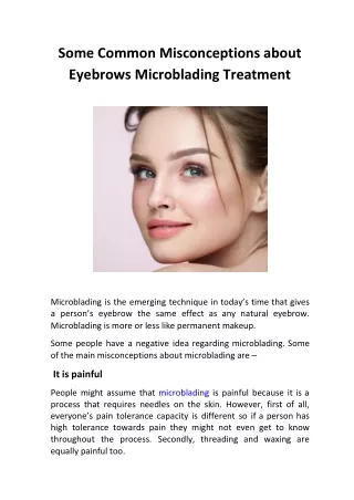 Some Common Misconceptions about Eyebrows Microblading Treatment