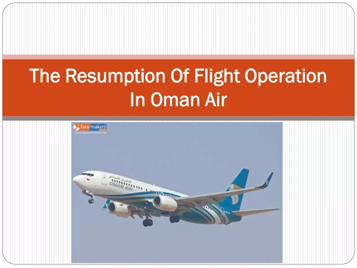 the resumption of flight operation the resumption