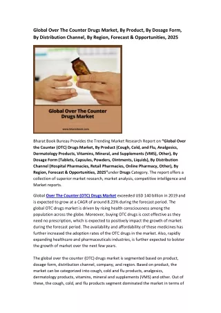 global over the counter drugs market by product