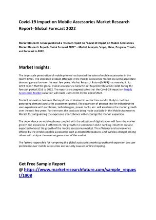 Mobile Accessories Market Growth Rate Research Report by Forecast 2025