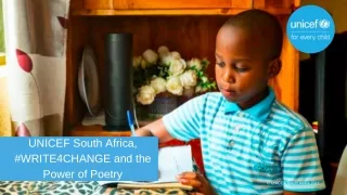 UNICEF South Africa, #WRITE4CHANGE and the Power of Poetry