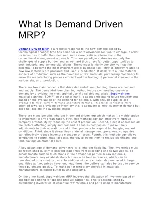 what is demand driven mrp