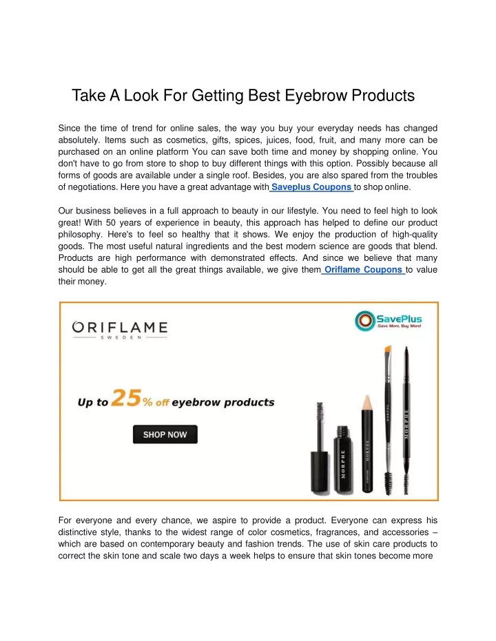 take a look for getting best eyebrow products