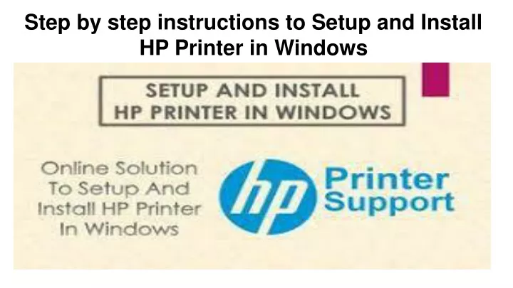 step by step instructions to setup and install