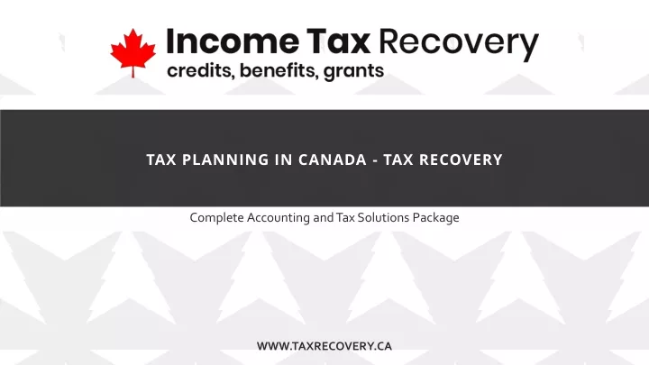 tax planning in canada tax recovery