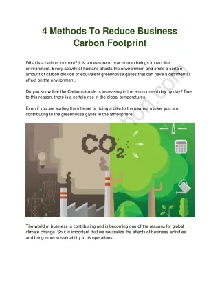 4 Methods To Reduce Business Carbon Footprint