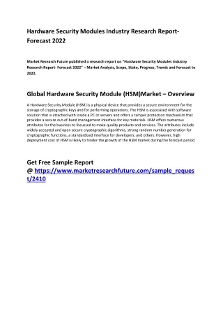Hardware Security Modules Market Size to Observe Steady Growth By 2020