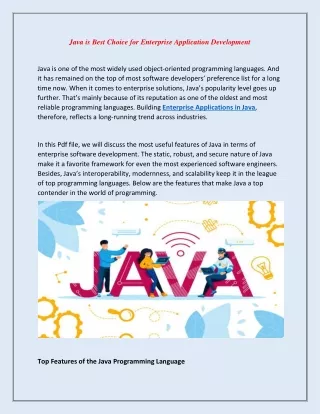 java is best choice for enterprise application