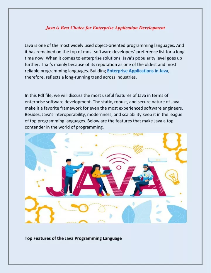 java is best choice for enterprise application