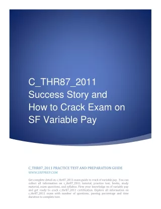 c thr87 2011 success story and how to crack exam