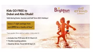 Take Advantage of Etihad Airways Kids Go Free Offers to Dubai & Abu Dhabi