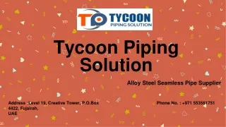 304 Stainless Steel Tube Tycoon Piping Solution