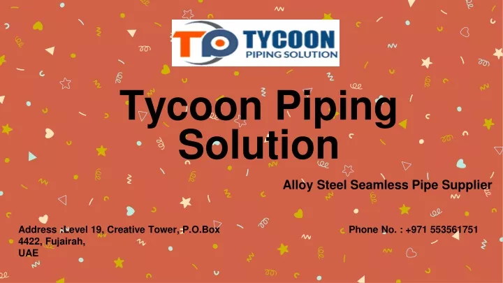 tycoon piping solution