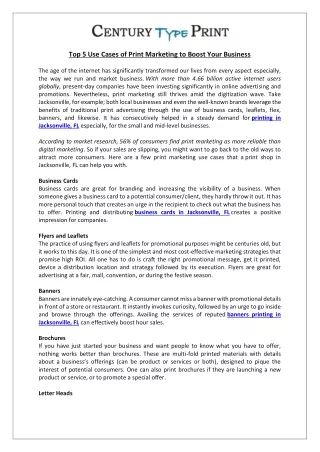 top 5 use cases of print marketing to boost your