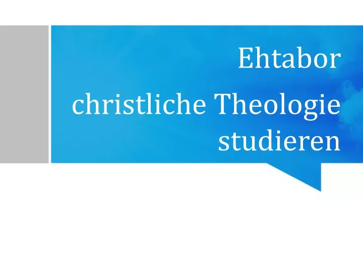 christliche theologie studieren