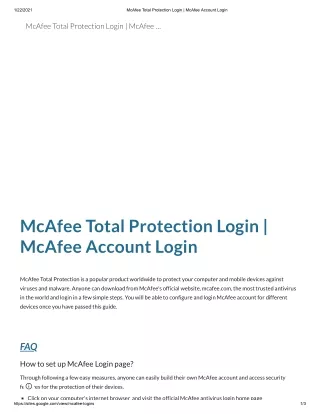 How To Login McAfee Antivirus? | 1-888-315-5450 McAfee login