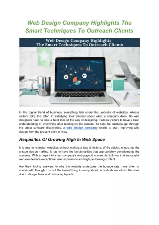 web design company highlights the smart