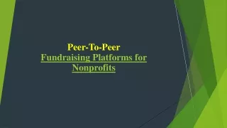 peer to peer fundraising platforms for nonprofits