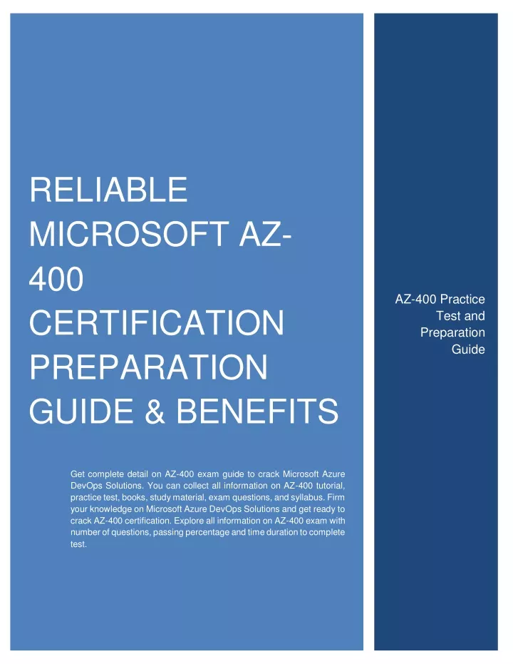 reliable microsoft az 400 certification