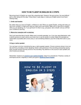 how to be fluent in english in 3 steps