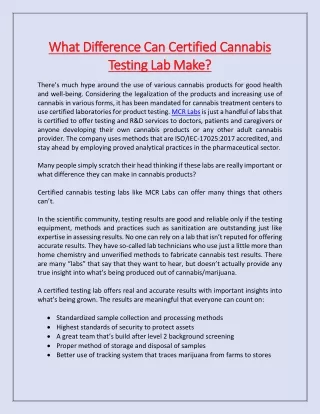 what difference can certified cannabis what