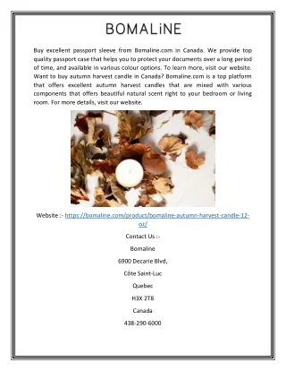 Autumn Harvest Candle Online Canada | Bomaline.com