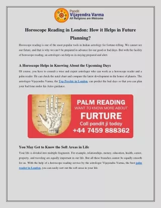 Horoscope Reading in London: How it Helps in Future Planning?