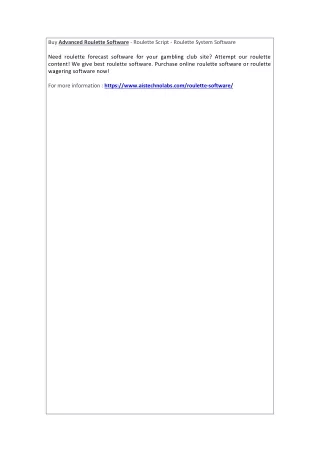 buy advanced roulette software roulette script