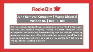 Junk Removal Company | Waste Disposal Victoria BC | Red- E- Bin