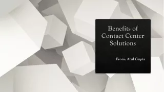 benefits of contact center solutions