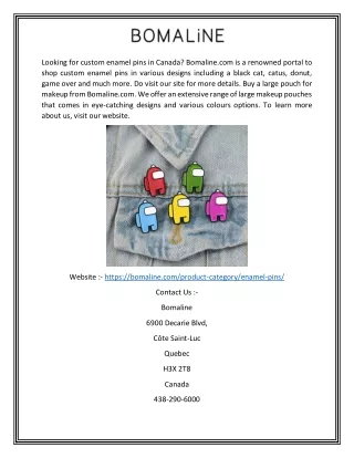 Custom Enamel Pins Online in Canada | Bomaline.com