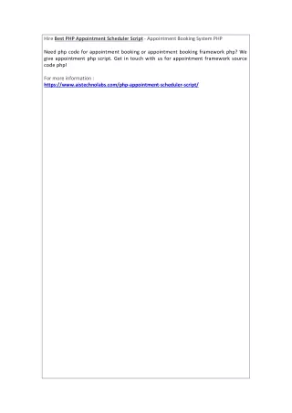 hire best php appointment scheduler script