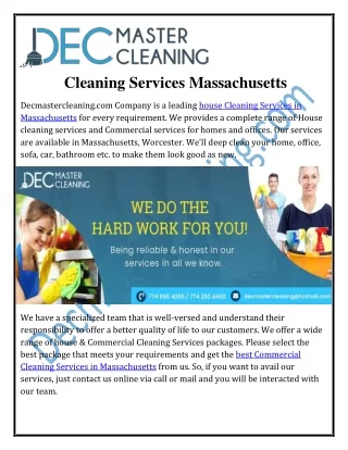 Contact Us To Get The Best Commercial Cleaning Services In Massachusetts