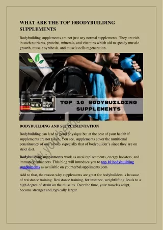 Top 10 bodybuilding supplements online in 2021