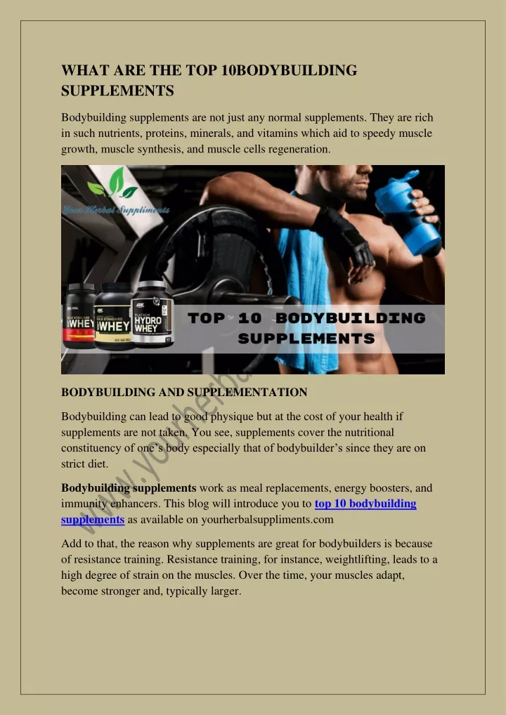 what are the top 10bodybuilding supplements