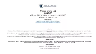 Probate Lawyer NYC