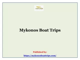 Mykonos Boat Trips