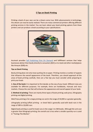 5 tips on book printing