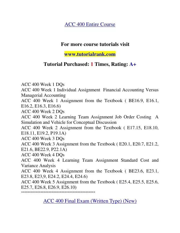 acc 400 entire course