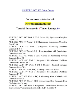 ACC 407 Education Organization- tutorialrank.com