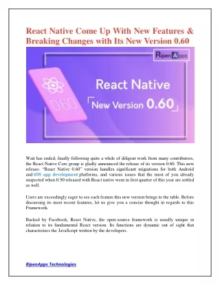 react native come up with new features breaking