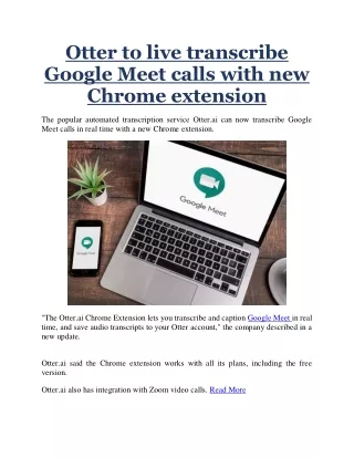 otter to live transcribe google meet calls with