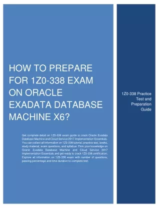 how to prepare for 1z0 338 exam on oracle exadata