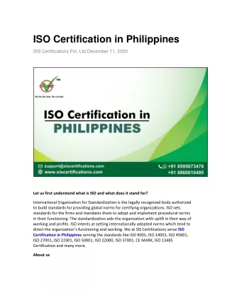 Get ISO certification in Philippines