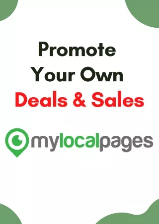 Promote Your Own Deals & Sales