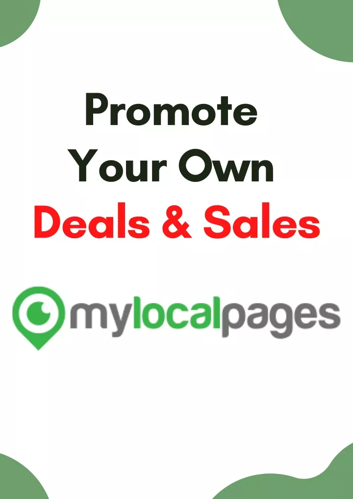 promote your own deals sales