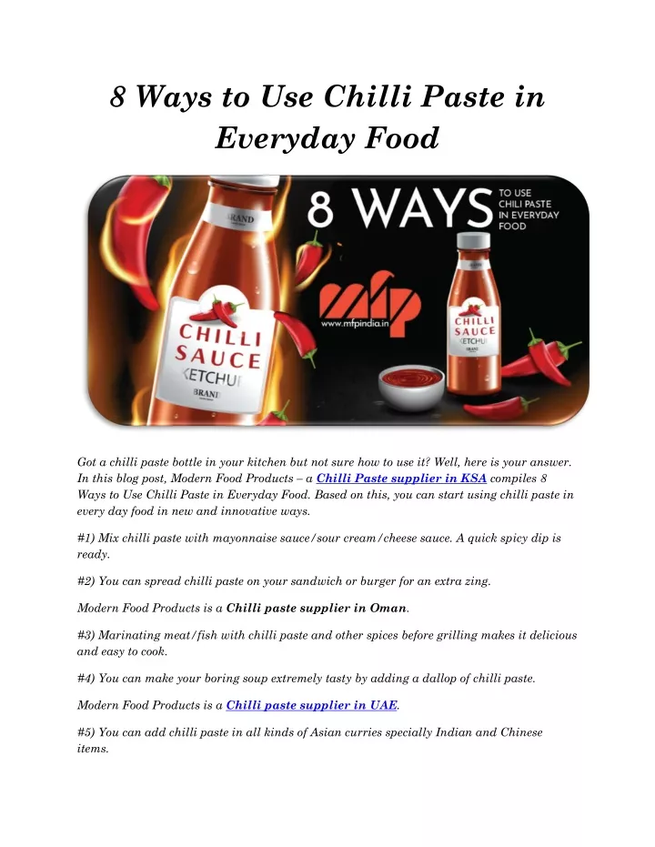 8 ways to use chilli paste in everyday food