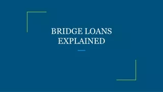 bridge loans explained